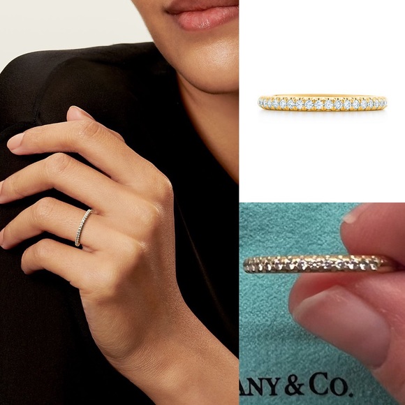 Tiffany & Co. Jewelry - Tiffany Soleste Half Eternity Ring Yellow Gold with Diamonds